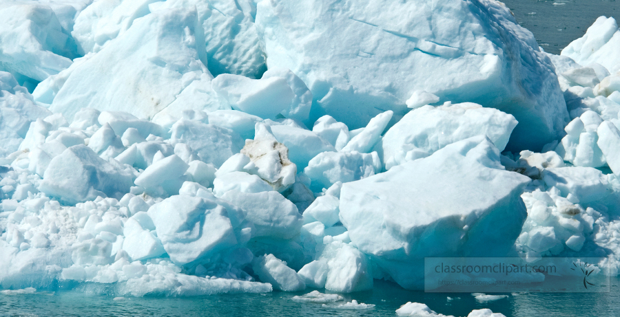 Pieces of glaciers floating in Gacier Bay Alaska photo