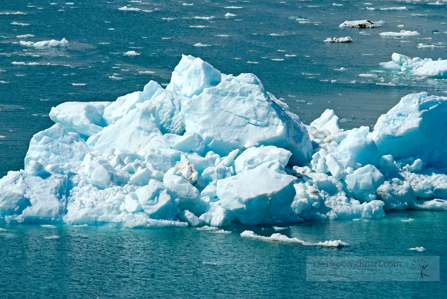 Pieces of glaciers floating in Gacier Bay Alaska photo