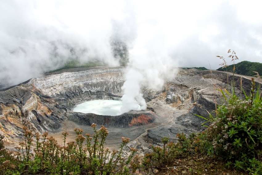 Poas Volcano Smoke and Steam