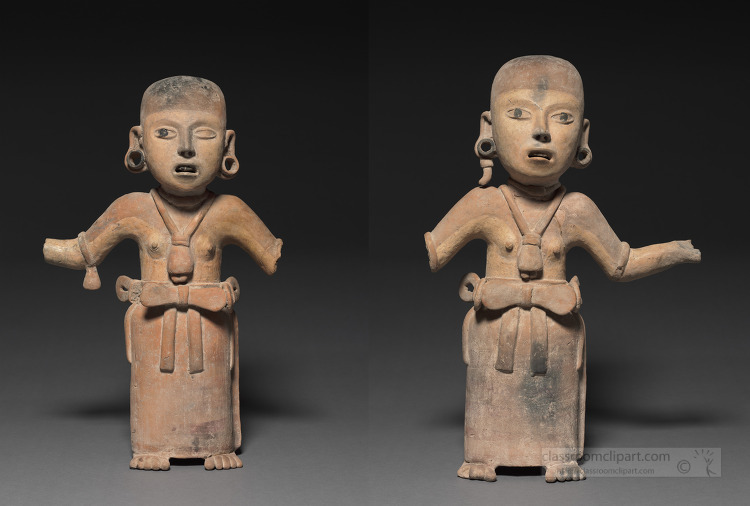 Pottery Pair of Female Figures