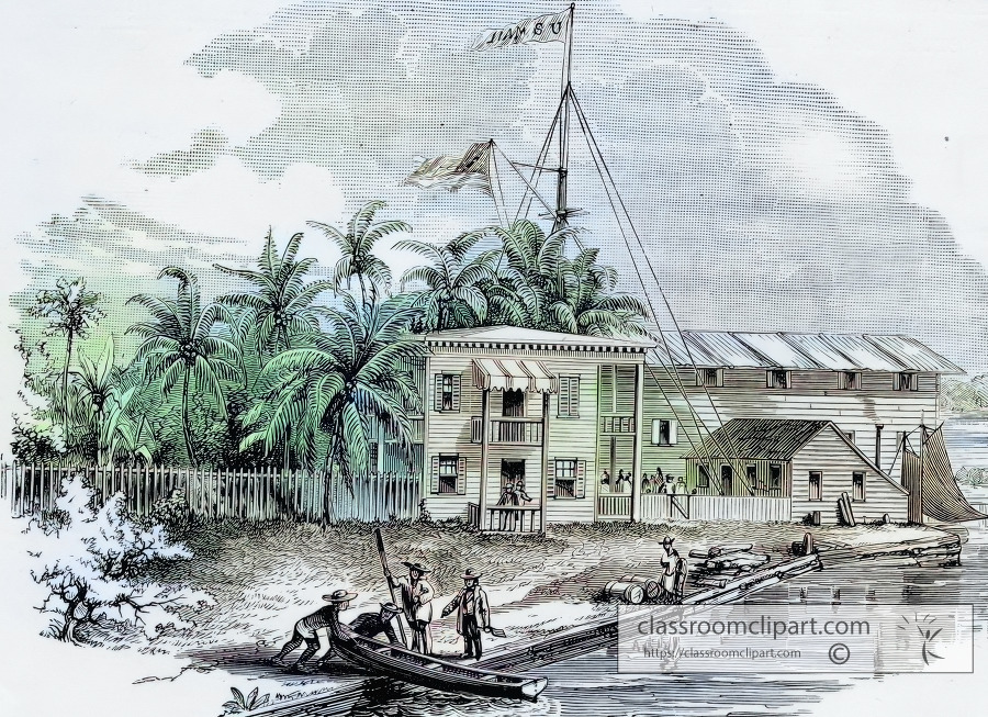 preparing for a boat excursion historical illustrationy