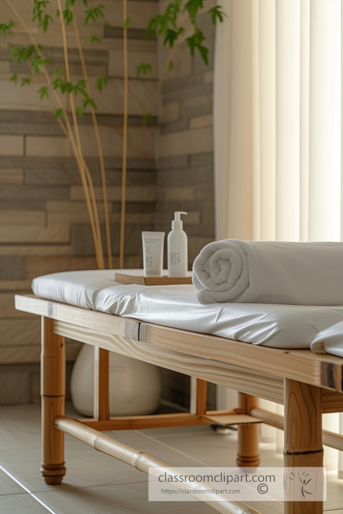Relaxing wellness center environment with a neatly arranged mass