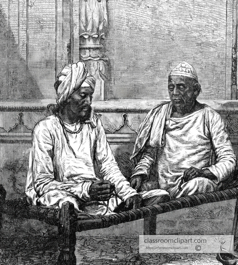 religious beggars at benares india historical illustration