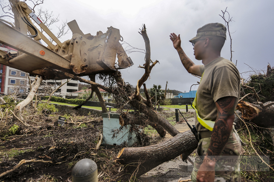 Removal of debris after Typhoon Mawar in Guam
