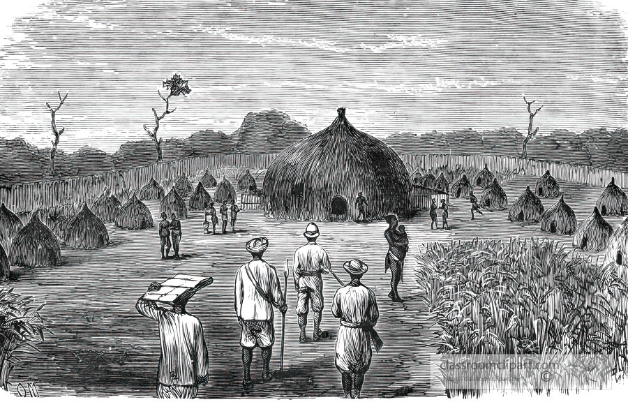 returning from an excursion in africa historical illustration af
