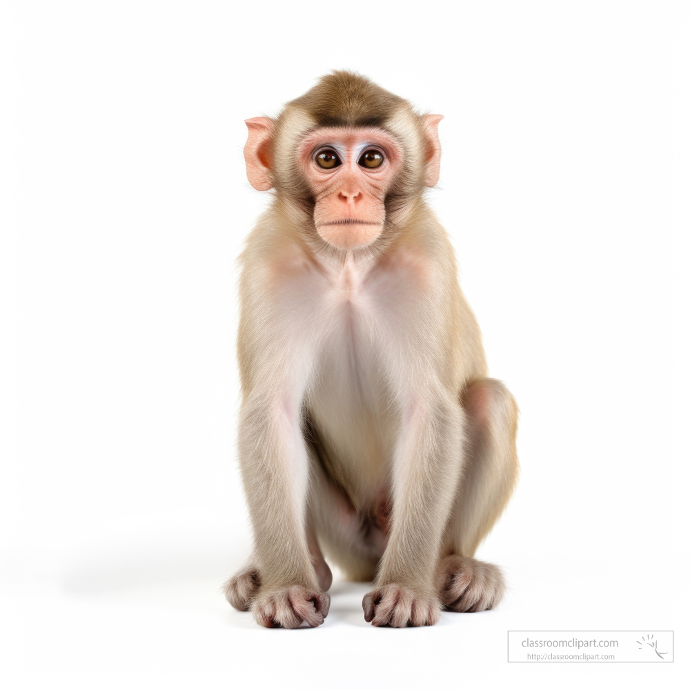 Rhesus monkey isolated on white background