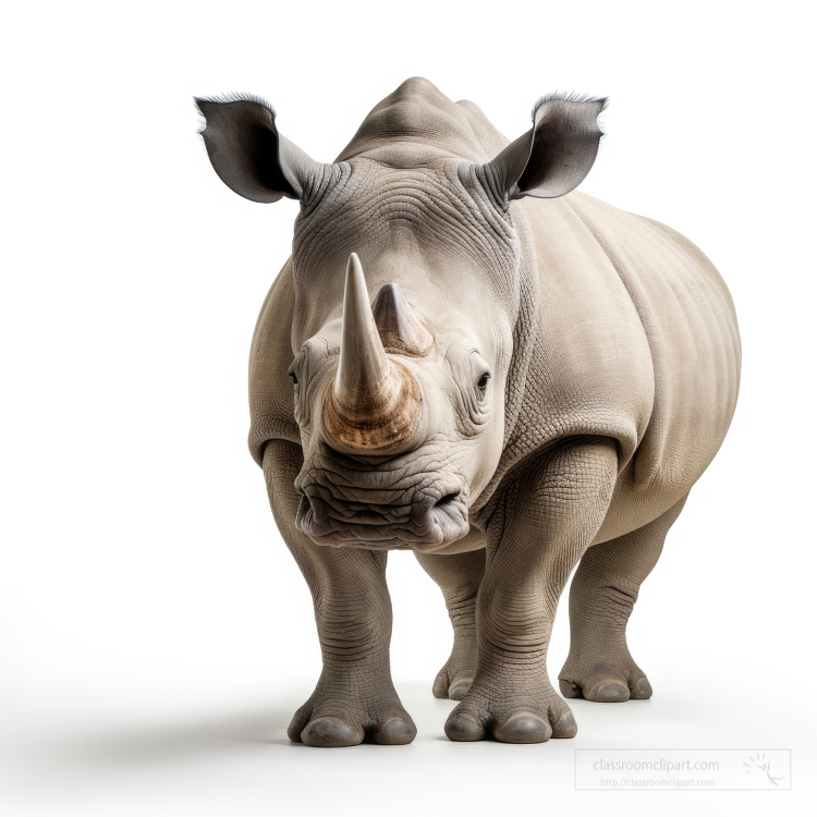 Rhinoceros front view isolated on white background