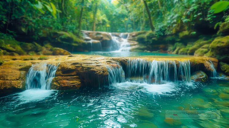 Rio On Pools with cascading water in a lush green forest