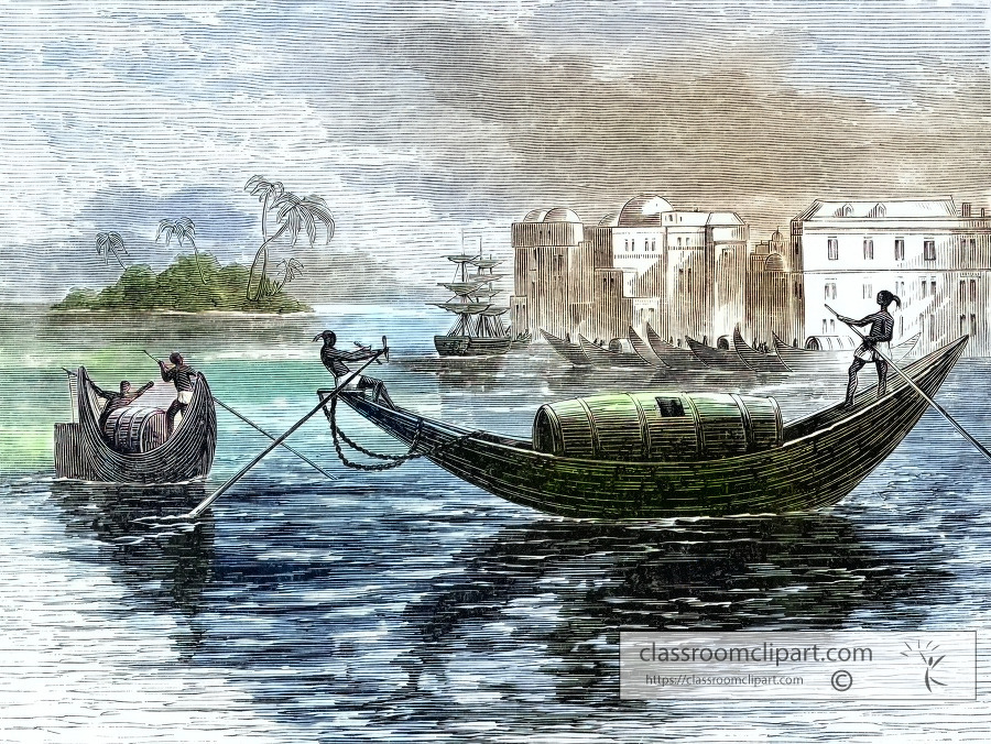 river scene below calcutta historical illustration