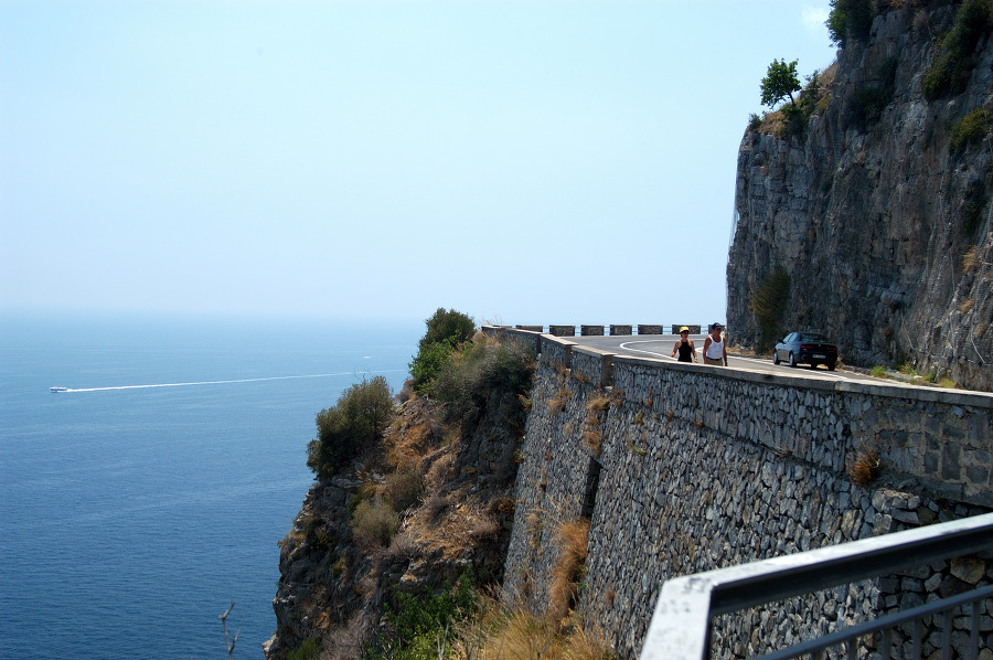roughed mountainous road along the amalfi coast 3170