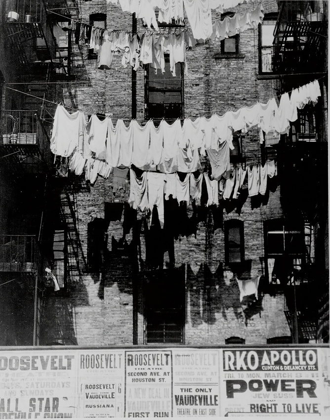 Rows of laundry New York City
