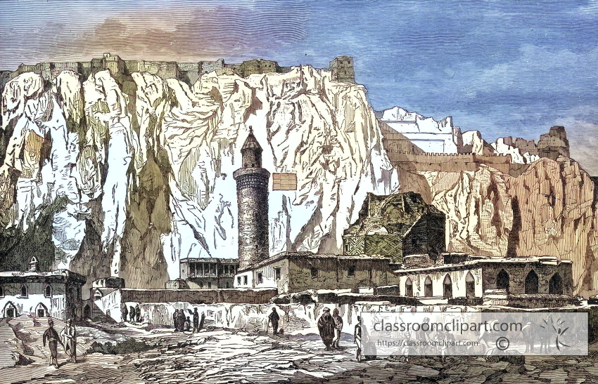 scene in armenia colorized historical illustration