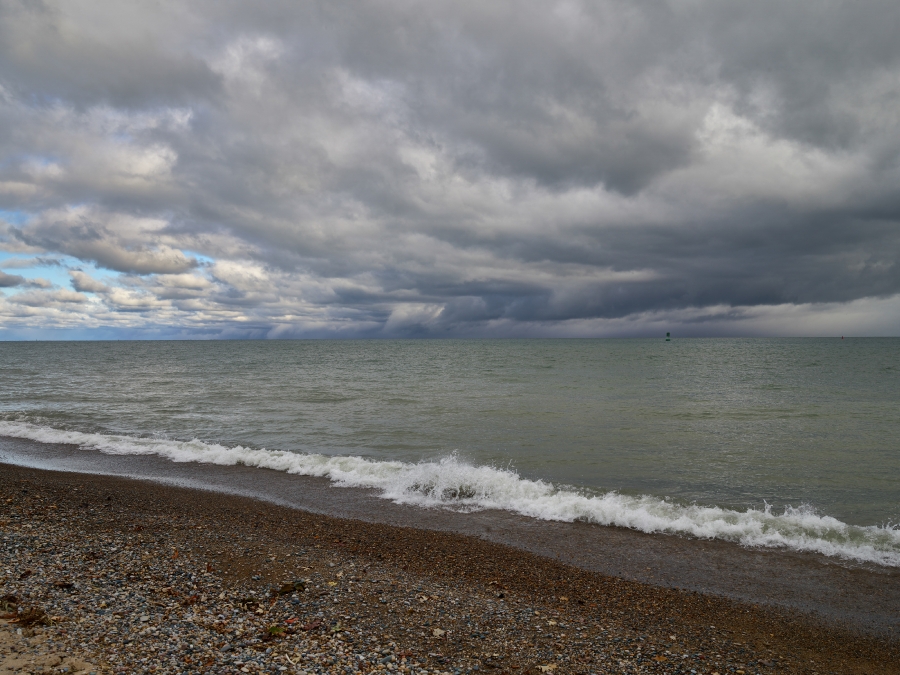 Scene on the often cold and blustery shore of Lake Huron