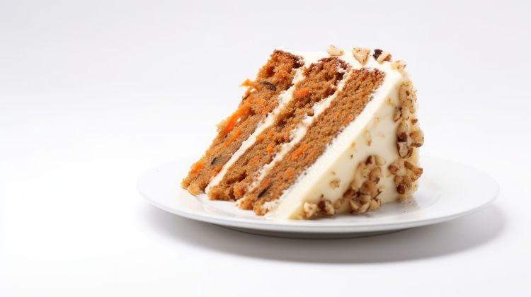 Delicious slice of carrot cake icon Royalty Free Vector