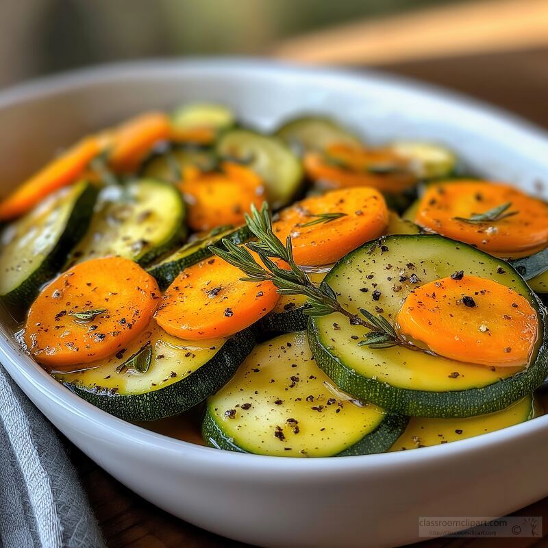 Sliced Zucchini and Carrots in Balsamic Vinaigrette