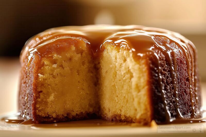 Soft Almond Amaretto Pound Cake With Caramel Glaze