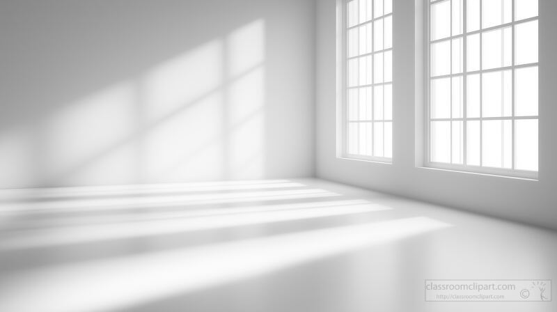 Soft Light Forms Gentle Patterns in a Bright Space