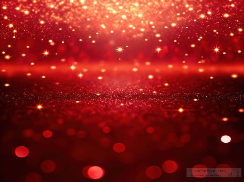 Sparkling Red Glitter Creates a Magical Atmosphere