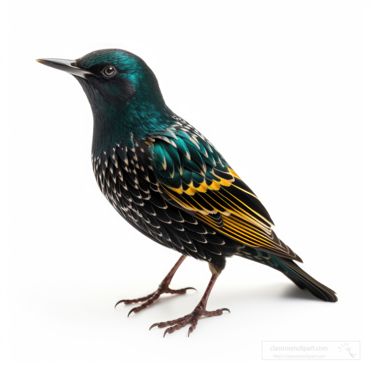 starling isolated on white background