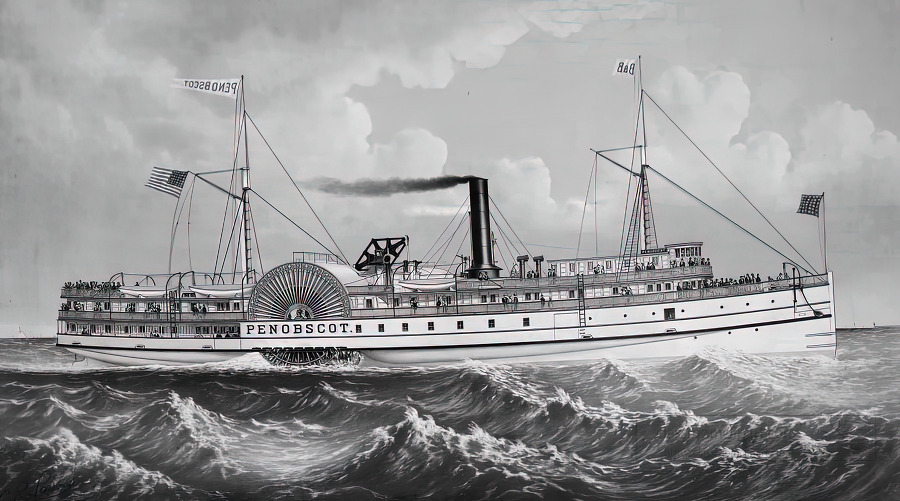 steamer penobscot one of the fleet forming the line between bost