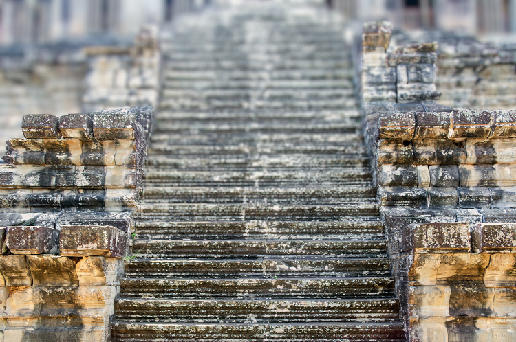 stone stairs leading up to a temple angor wat cambodia