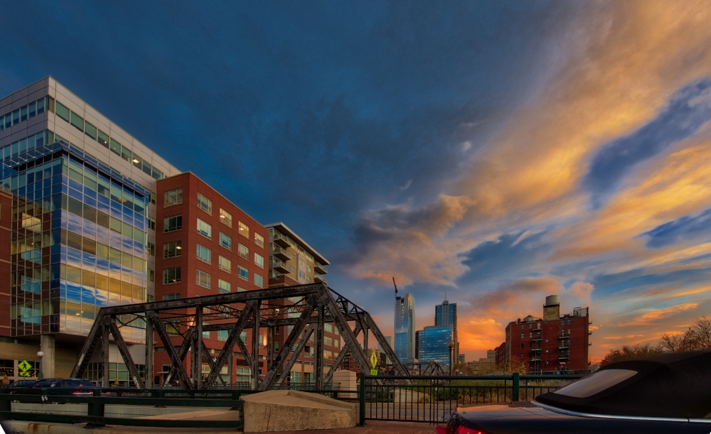 Sunset downtown denver colorado photo
