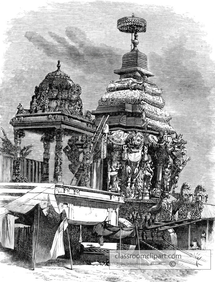 temple car temple of juggernaut historical illustration