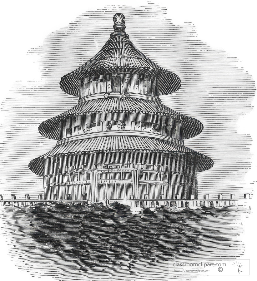 temple of heaven historical illustration of china