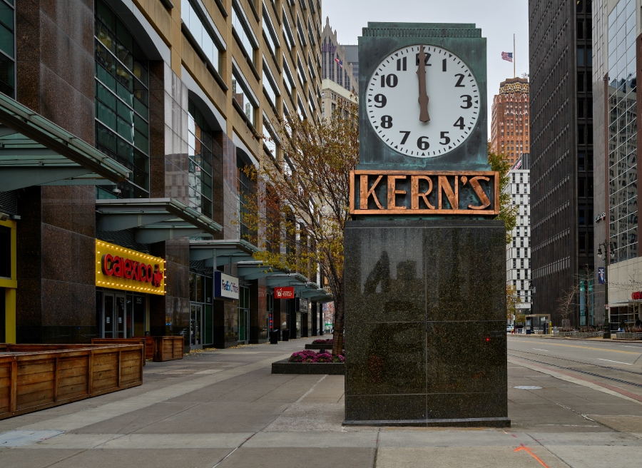The Kerns Street clock a Detroit Michigan landmark