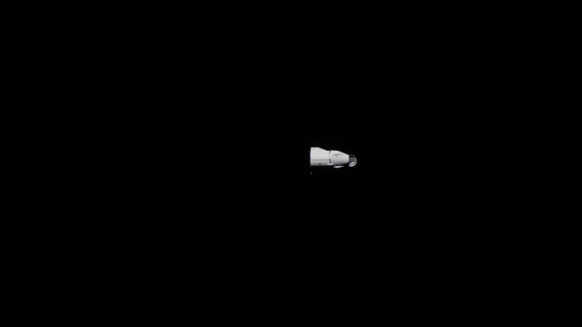 the spacex cargo dragon cargo craft departs the space station