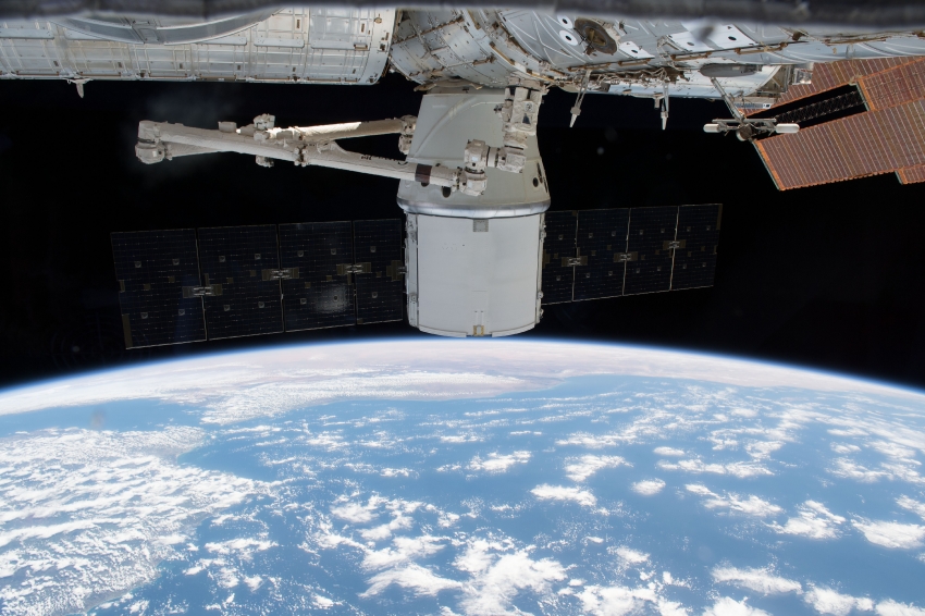 the spacex dragon cargo craft resupply ship was gripped by the c