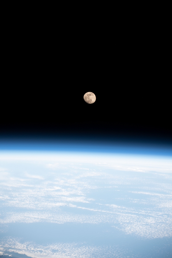 the waxing gibbous moon above the south china sea