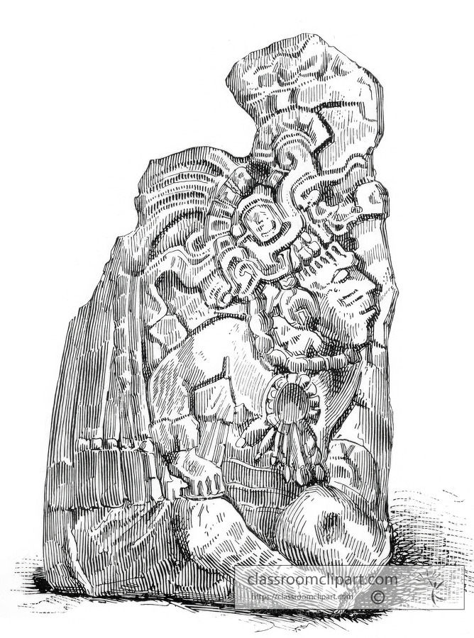 Toltec Ruin mexico historic illustration