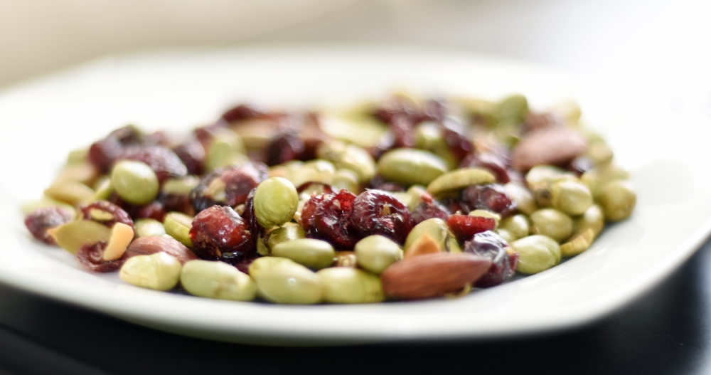 Trail Mix Nuts Dried Fruit On Plate Photo