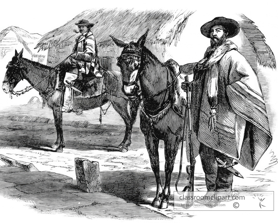 traveling in south america historical illustration