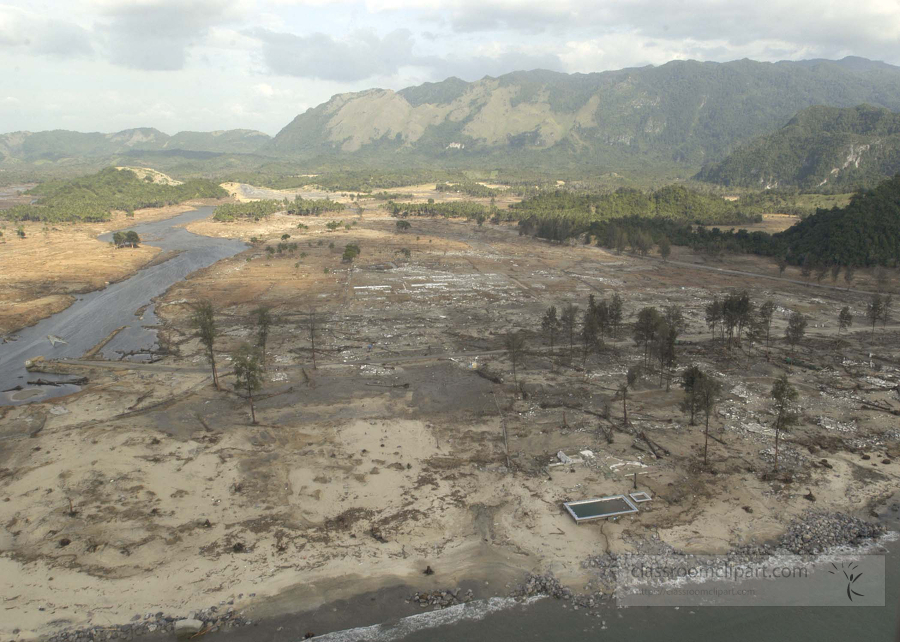 tsunami sumatra indonesia aerial view distruction