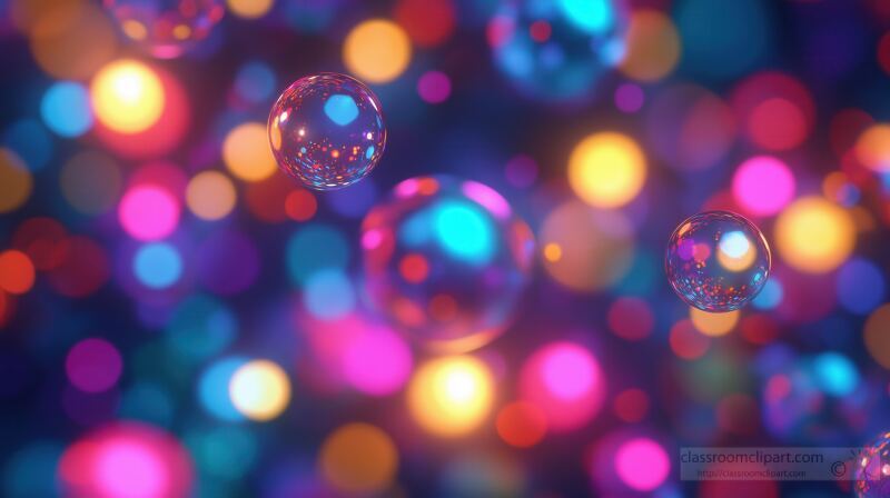 Vibrant Bokeh Lights on Transparent Background