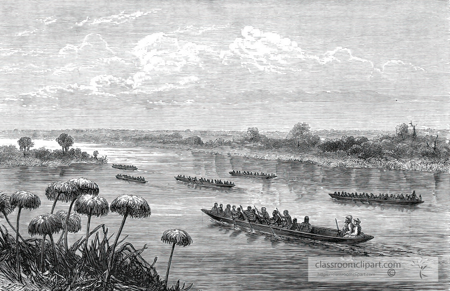 victoria nile at riongas island historical illustration africa
