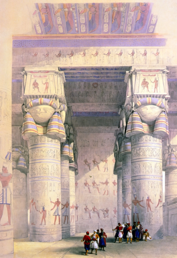 View from under the portico of the Temple of Dendera