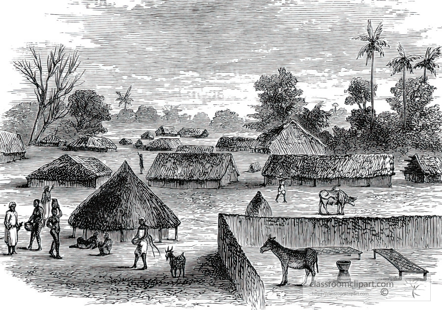 view near the edge of the town in africa 001 historical illustra