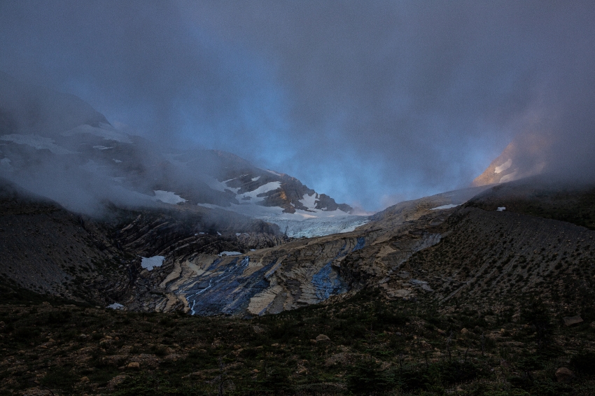 view of the rugged jackson glacier at sunrise montana