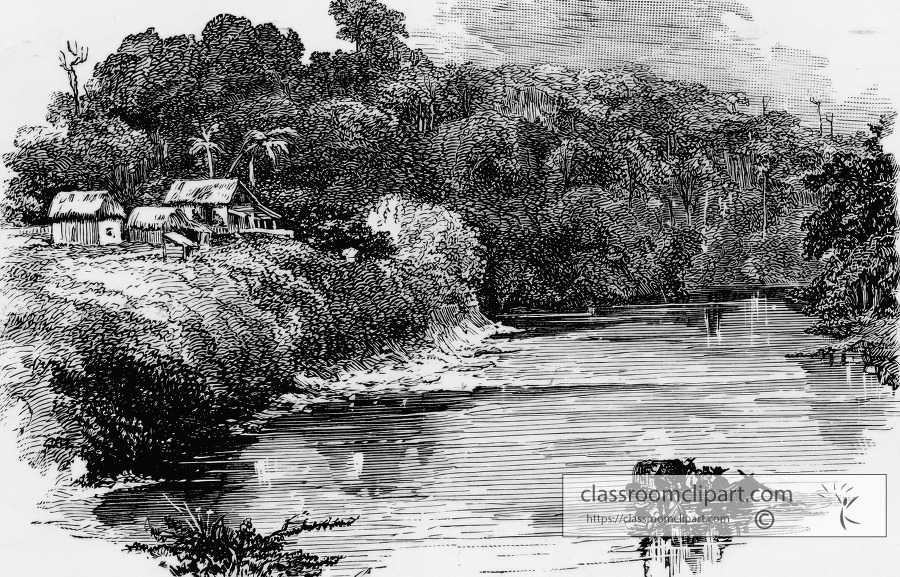 view on the chagres river historical illustration