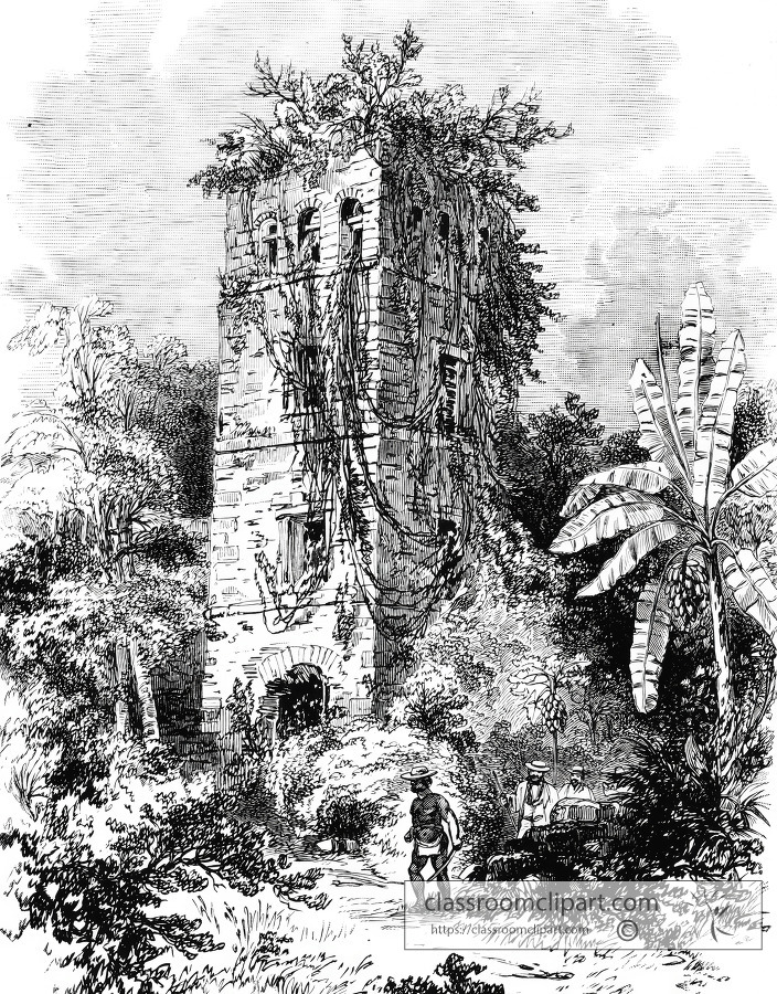 watch tower of san jerome historical illustration