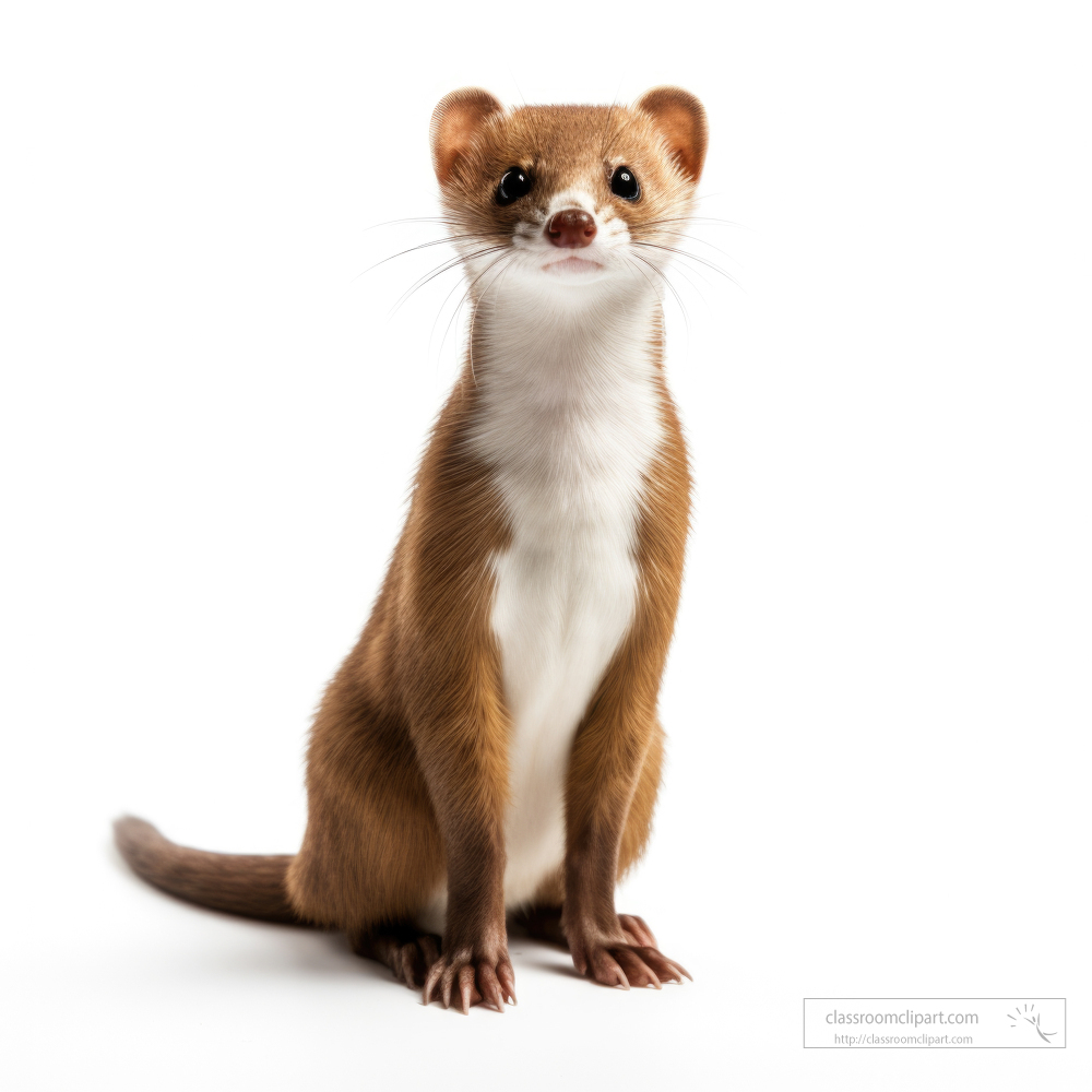 Weasel isolated on white background