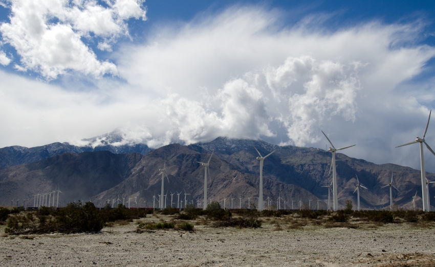 Wind energy windmills in California Desert