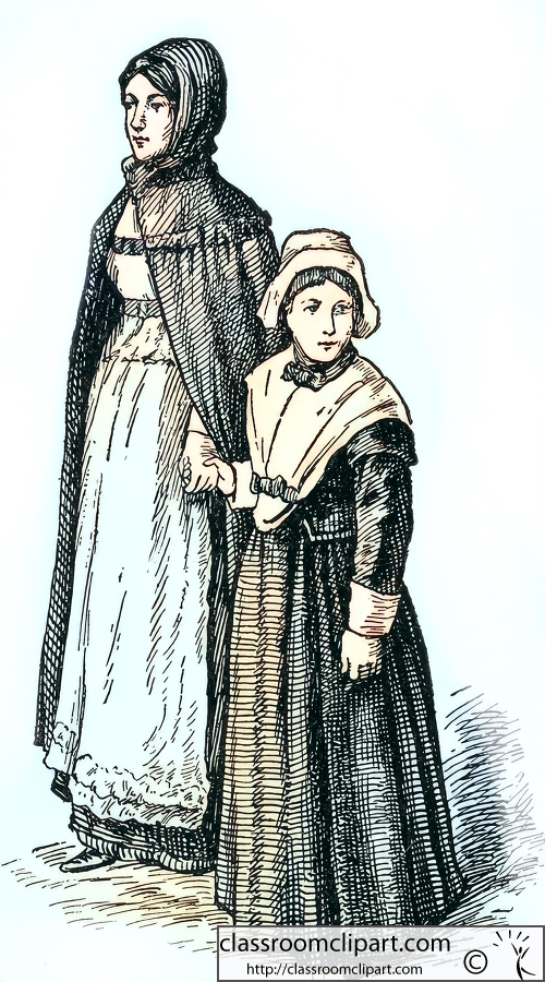 woman in colonial dress