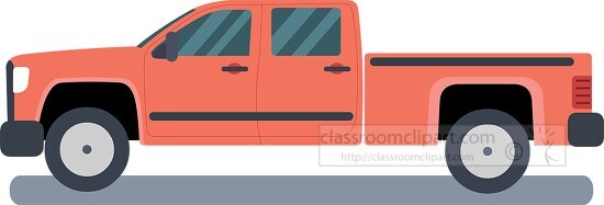 pickup light duty truck with open bed transportation clipart