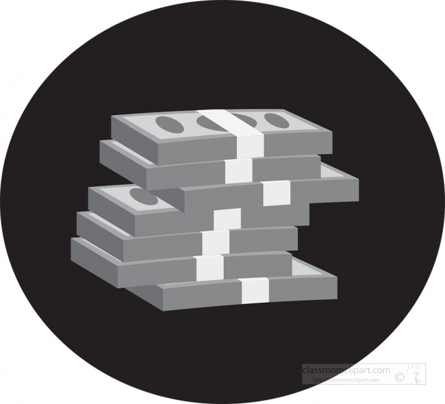 pile of money icon gray color clipart