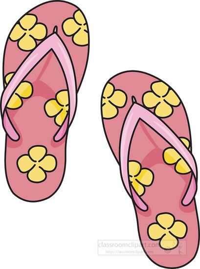 Summer Clipart-pink yellow summer sandals