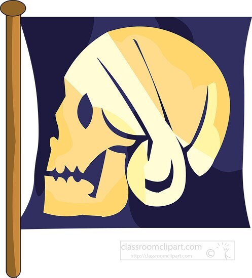 pirates flag of a skull wearing a bandana
